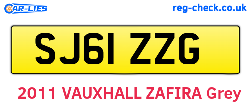 SJ61ZZG are the vehicle registration plates.