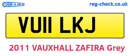 VU11LKJ are the vehicle registration plates.