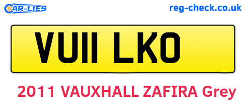 VU11LKO are the vehicle registration plates.