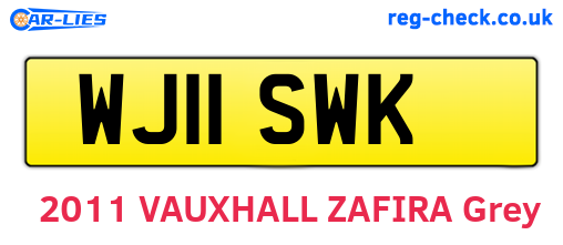 WJ11SWK are the vehicle registration plates.