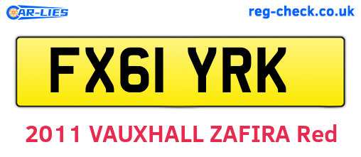 FX61YRK are the vehicle registration plates.