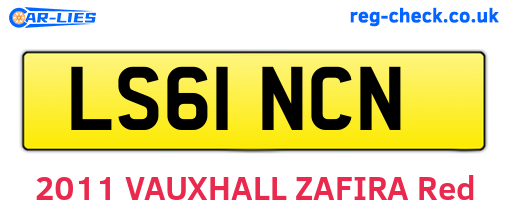 LS61NCN are the vehicle registration plates.
