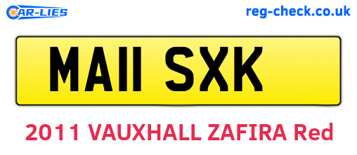 MA11SXK are the vehicle registration plates.
