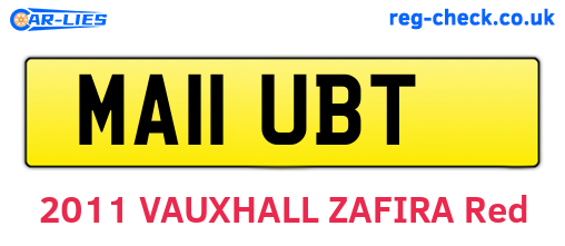 MA11UBT are the vehicle registration plates.