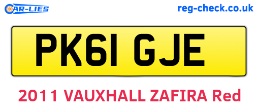 PK61GJE are the vehicle registration plates.