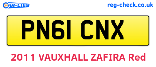 PN61CNX are the vehicle registration plates.
