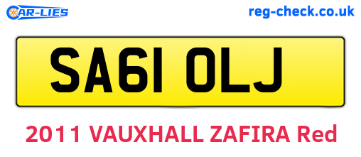 SA61OLJ are the vehicle registration plates.