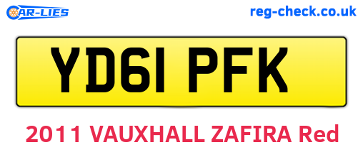 YD61PFK are the vehicle registration plates.