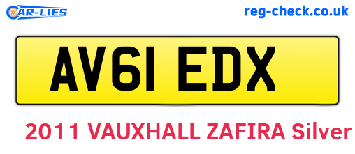 AV61EDX are the vehicle registration plates.