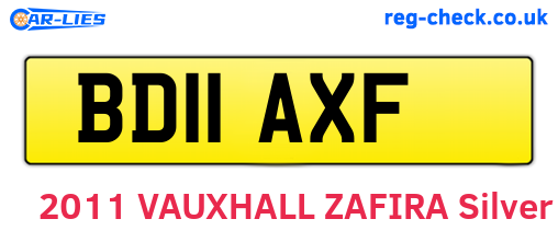 BD11AXF are the vehicle registration plates.