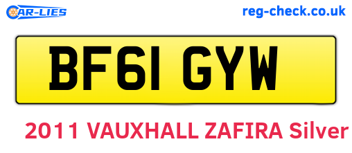 BF61GYW are the vehicle registration plates.