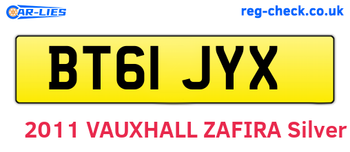 BT61JYX are the vehicle registration plates.