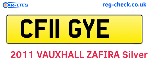 CF11GYE are the vehicle registration plates.