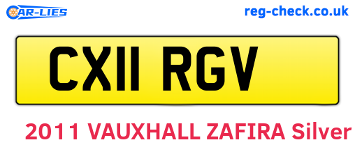 CX11RGV are the vehicle registration plates.
