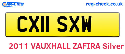 CX11SXW are the vehicle registration plates.