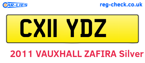 CX11YDZ are the vehicle registration plates.