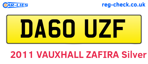 DA60UZF are the vehicle registration plates.