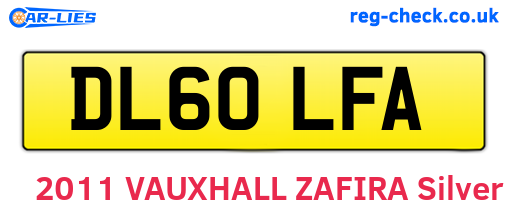 DL60LFA are the vehicle registration plates.