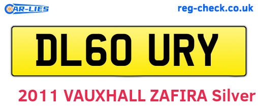 DL60URY are the vehicle registration plates.
