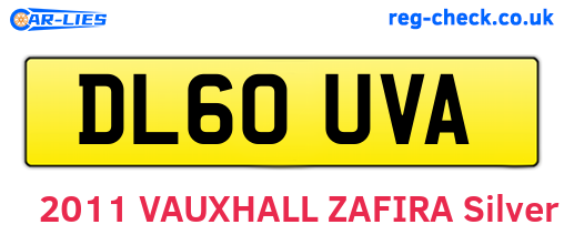 DL60UVA are the vehicle registration plates.