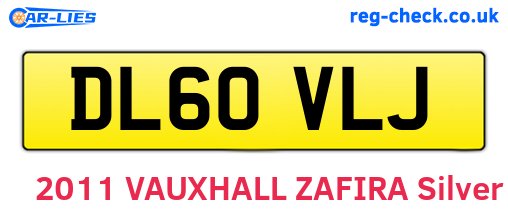 DL60VLJ are the vehicle registration plates.