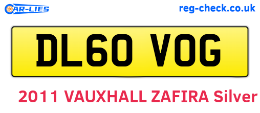 DL60VOG are the vehicle registration plates.