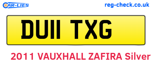 DU11TXG are the vehicle registration plates.