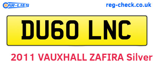 DU60LNC are the vehicle registration plates.