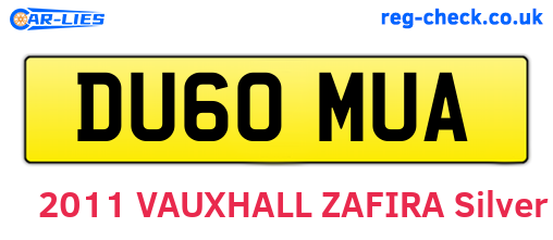 DU60MUA are the vehicle registration plates.
