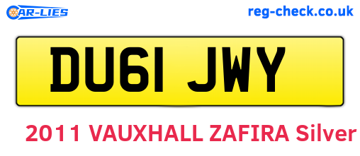 DU61JWY are the vehicle registration plates.