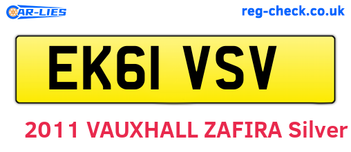 EK61VSV are the vehicle registration plates.