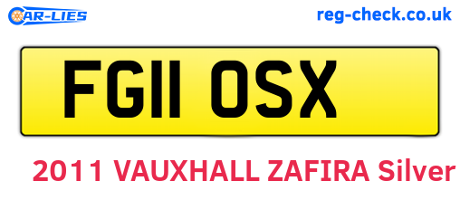 FG11OSX are the vehicle registration plates.
