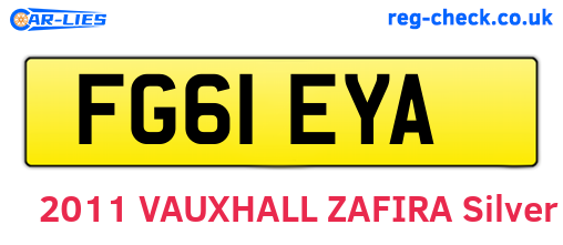 FG61EYA are the vehicle registration plates.