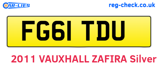 FG61TDU are the vehicle registration plates.