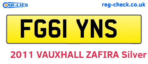 FG61YNS are the vehicle registration plates.