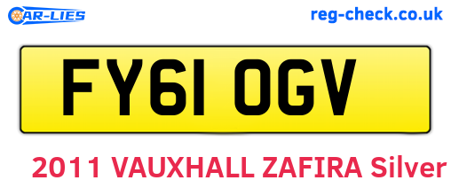 FY61OGV are the vehicle registration plates.