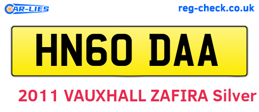 HN60DAA are the vehicle registration plates.