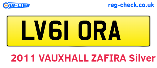 LV61ORA are the vehicle registration plates.