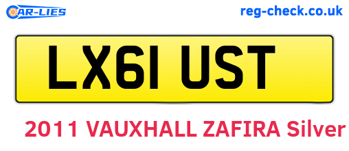 LX61UST are the vehicle registration plates.