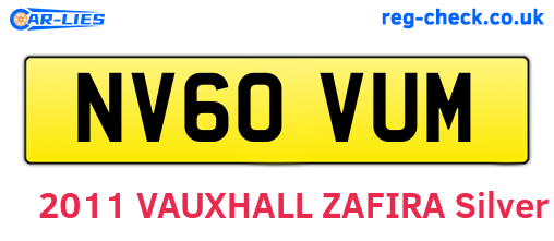 NV60VUM are the vehicle registration plates.