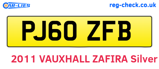 PJ60ZFB are the vehicle registration plates.