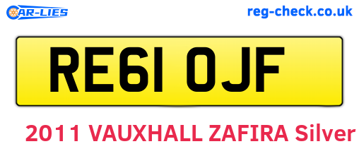 RE61OJF are the vehicle registration plates.