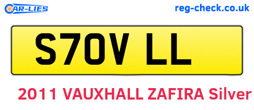 S70VLL are the vehicle registration plates.