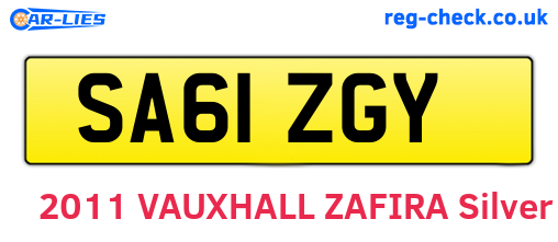 SA61ZGY are the vehicle registration plates.