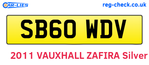 SB60WDV are the vehicle registration plates.