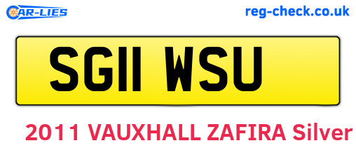 SG11WSU are the vehicle registration plates.