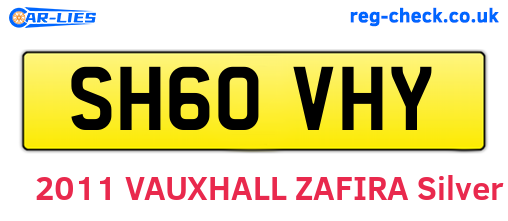SH60VHY are the vehicle registration plates.