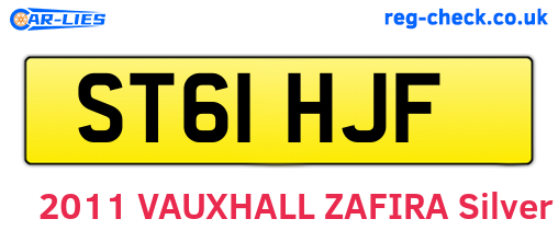 ST61HJF are the vehicle registration plates.