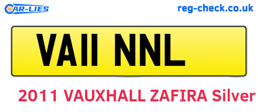 VA11NNL are the vehicle registration plates.