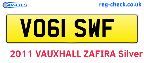 VO61SWF are the vehicle registration plates.